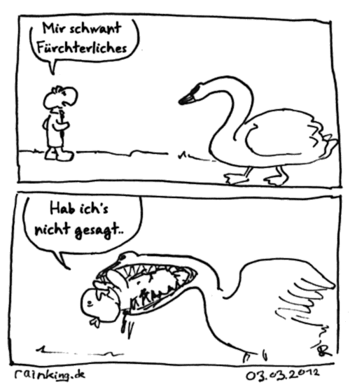 comic schwan fürchterlich